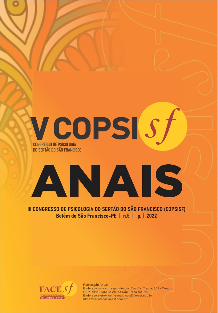 					Visualizar v. 5 (2022): V Congresso de Psicologia do Sertão do São Francisco (COPSISF)
				